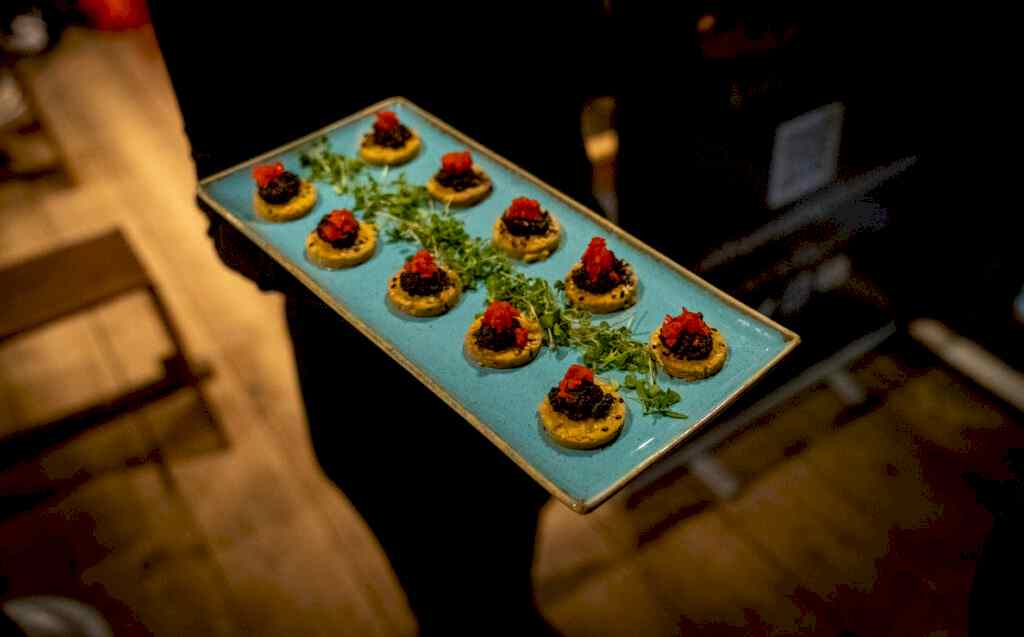 Photograph of a plate of canapes